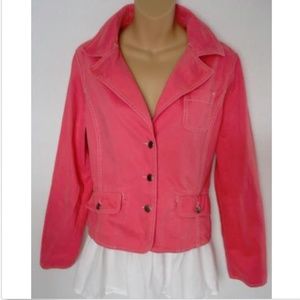 Think Tank Jacket Top Blazer Coral Pink Button